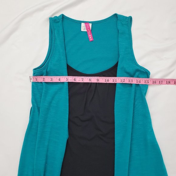 2 in 1 Teal Cardigan with built in Black Camisole - Picture 7 of 10